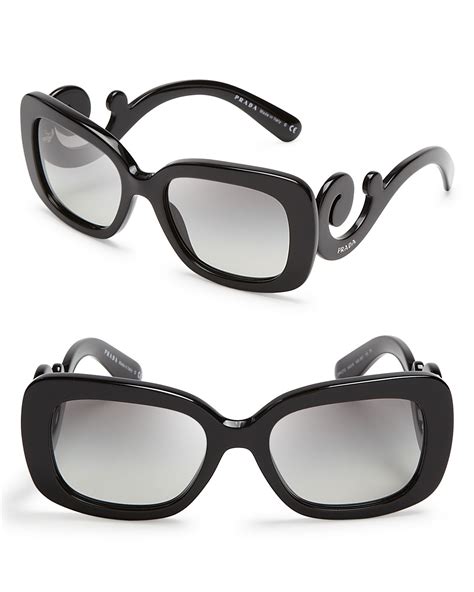 rectangular wrap sunglasses black and gold prada|prada rectangular eyeglasses.